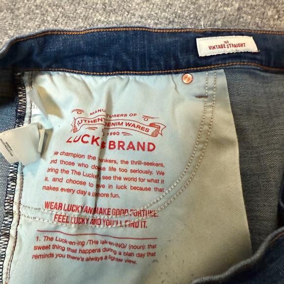 Lucky Brand Pants Mens 42x32 Blue Denim Jeans Straight Leg Stretch Casual - Picture 10 of 11